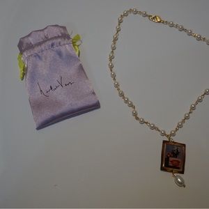 Haricot Vert pearl pendant necklace